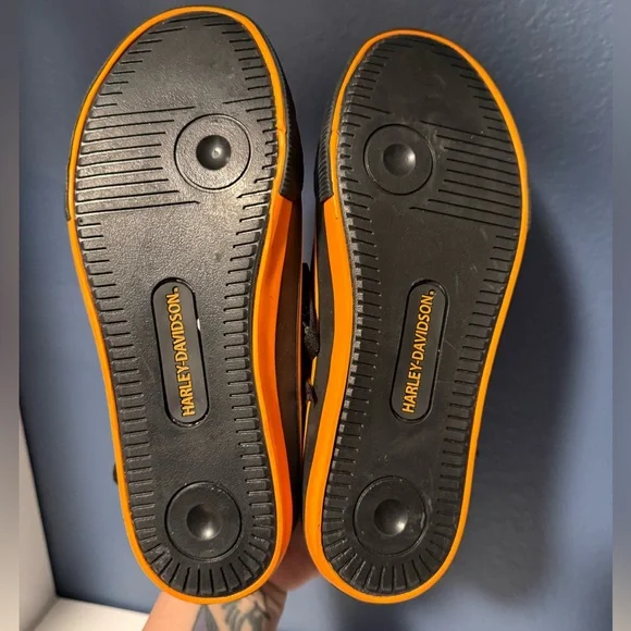 Harley-Davidson “Zia” Women’s Back & Orange Low Top Sneakers Size 6 - Picture 7 of 8